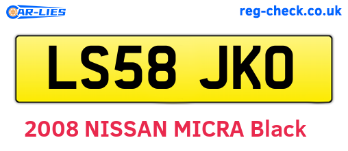 LS58JKO are the vehicle registration plates.