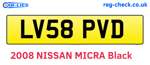 LV58PVD are the vehicle registration plates.
