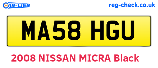 MA58HGU are the vehicle registration plates.