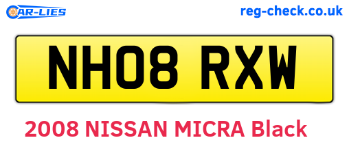 NH08RXW are the vehicle registration plates.