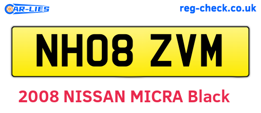 NH08ZVM are the vehicle registration plates.