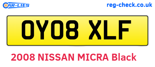 OY08XLF are the vehicle registration plates.