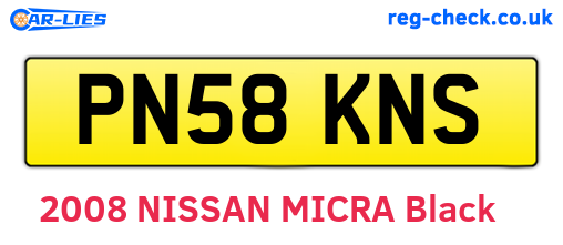 PN58KNS are the vehicle registration plates.