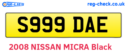 S999DAE are the vehicle registration plates.