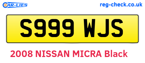S999WJS are the vehicle registration plates.