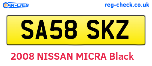 SA58SKZ are the vehicle registration plates.
