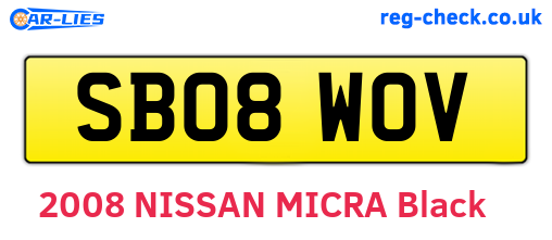 SB08WOV are the vehicle registration plates.