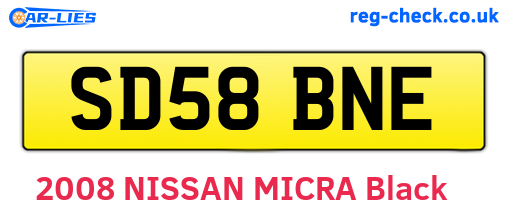 SD58BNE are the vehicle registration plates.