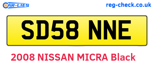 SD58NNE are the vehicle registration plates.