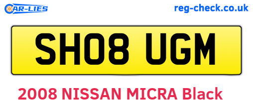 SH08UGM are the vehicle registration plates.