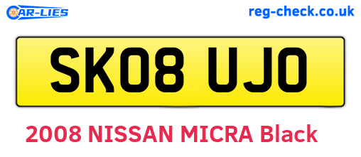 SK08UJO are the vehicle registration plates.