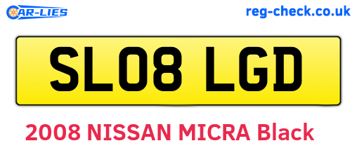 SL08LGD are the vehicle registration plates.