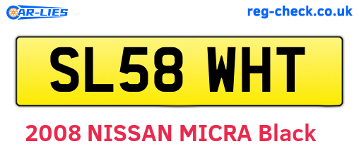 SL58WHT are the vehicle registration plates.