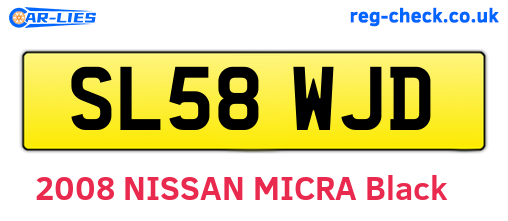 SL58WJD are the vehicle registration plates.