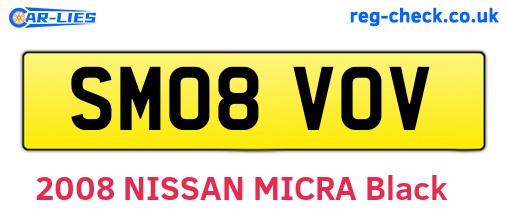 SM08VOV are the vehicle registration plates.