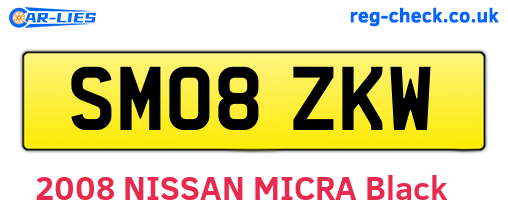 SM08ZKW are the vehicle registration plates.