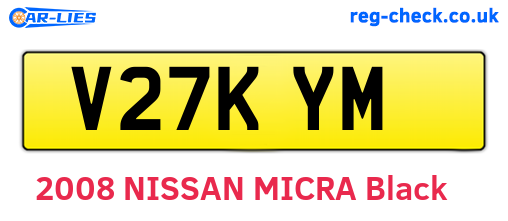 V27KYM are the vehicle registration plates.