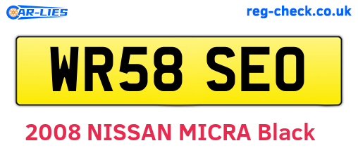 WR58SEO are the vehicle registration plates.