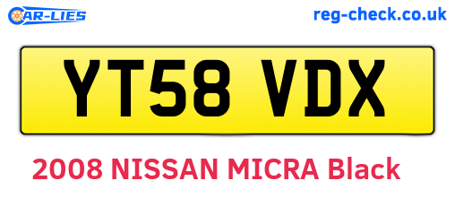 YT58VDX are the vehicle registration plates.
