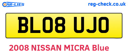 BL08UJO are the vehicle registration plates.