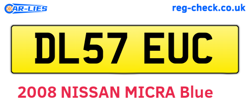 DL57EUC are the vehicle registration plates.