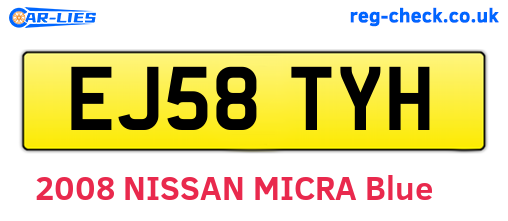 EJ58TYH are the vehicle registration plates.