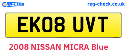 EK08UVT are the vehicle registration plates.
