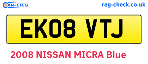 EK08VTJ are the vehicle registration plates.