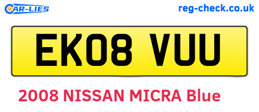 EK08VUU are the vehicle registration plates.