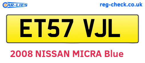 ET57VJL are the vehicle registration plates.