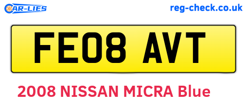 FE08AVT are the vehicle registration plates.