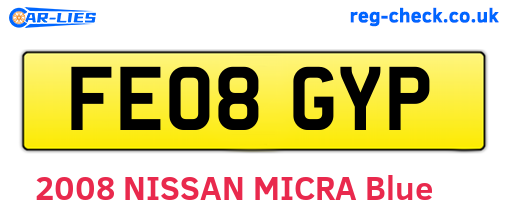 FE08GYP are the vehicle registration plates.