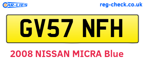 GV57NFH are the vehicle registration plates.