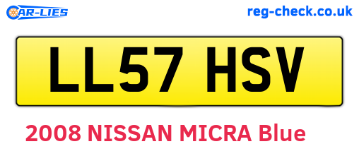 LL57HSV are the vehicle registration plates.