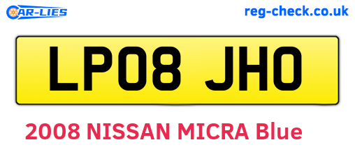 LP08JHO are the vehicle registration plates.