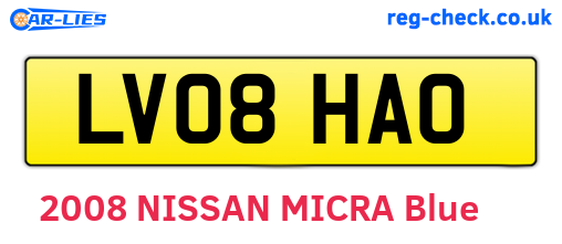 LV08HAO are the vehicle registration plates.