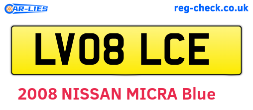 LV08LCE are the vehicle registration plates.