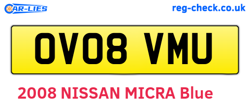 OV08VMU are the vehicle registration plates.