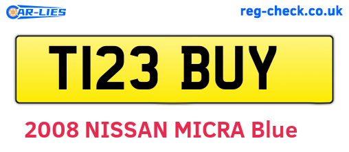 T123BUY are the vehicle registration plates.