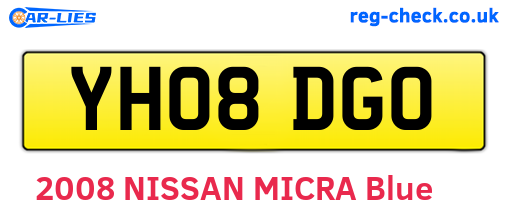 YH08DGO are the vehicle registration plates.