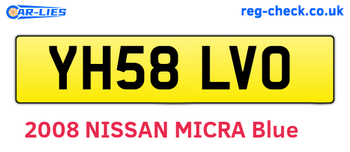 YH58LVO are the vehicle registration plates.