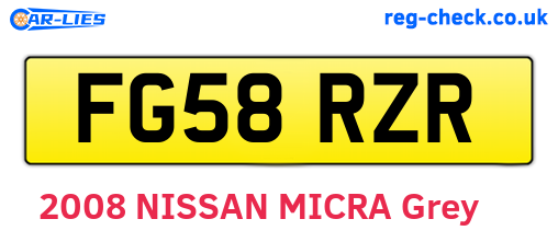 FG58RZR are the vehicle registration plates.