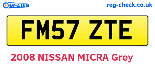 FM57ZTE are the vehicle registration plates.
