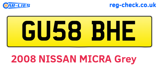 GU58BHE are the vehicle registration plates.