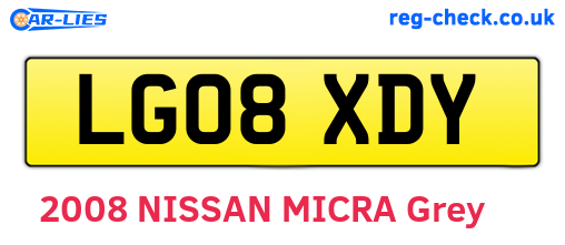 LG08XDY are the vehicle registration plates.