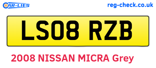 LS08RZB are the vehicle registration plates.