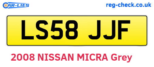 LS58JJF are the vehicle registration plates.