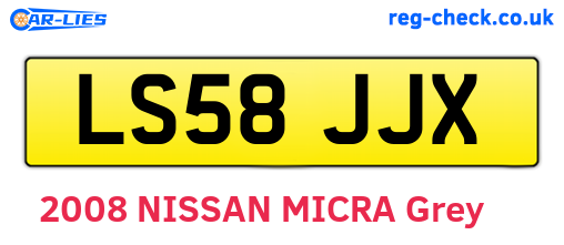 LS58JJX are the vehicle registration plates.