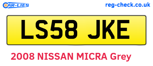 LS58JKE are the vehicle registration plates.