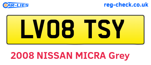 LV08TSY are the vehicle registration plates.